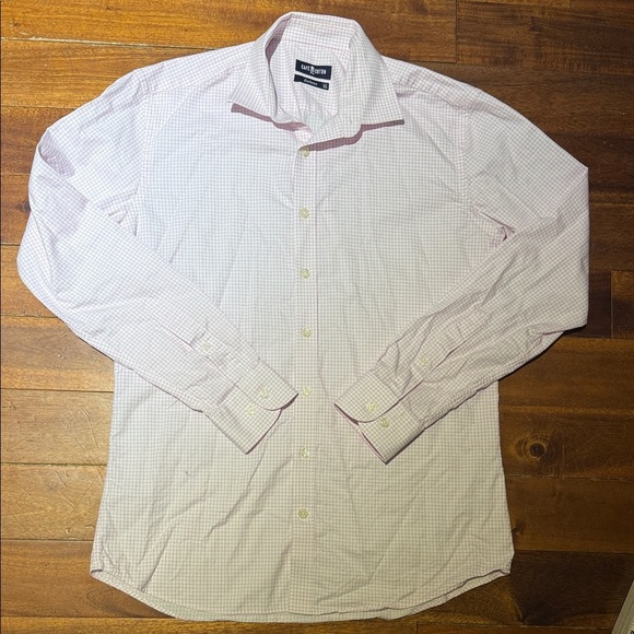 Cafe Coton Paris Cotton Men’s Pink Checkered Dress Shirt size 15.75in 40 cm - Picture 2 of 7